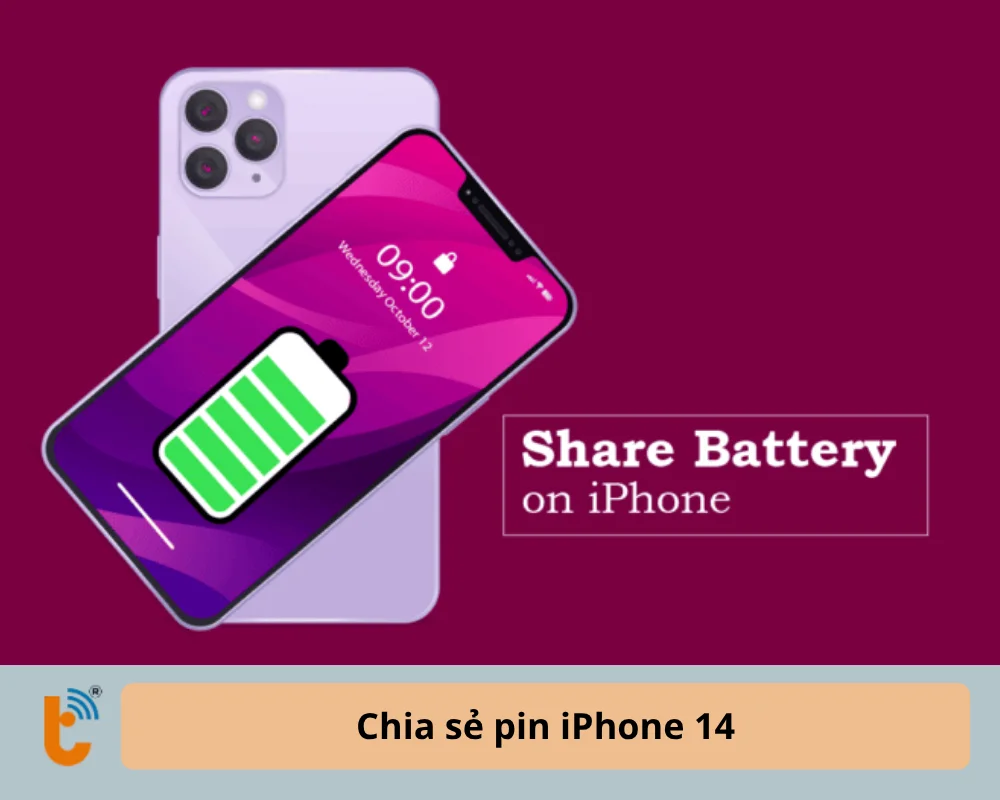 Chia sẻ pin iPhone 14