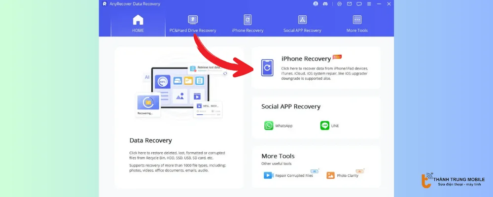 Chọn Khôi phục iPhone