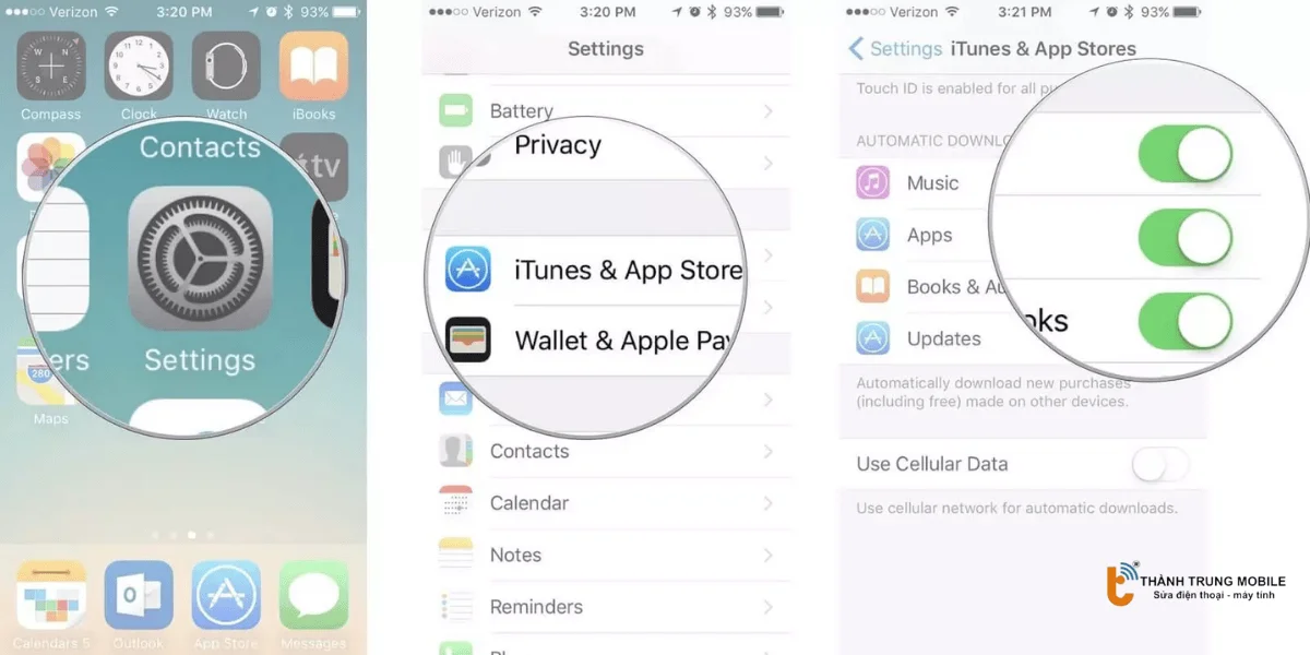 Chọn tải xuống thủ công trên iPhone