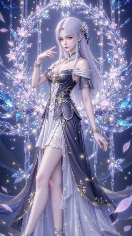 Cô gái ánh trăng trong vườn phép lấp lánh