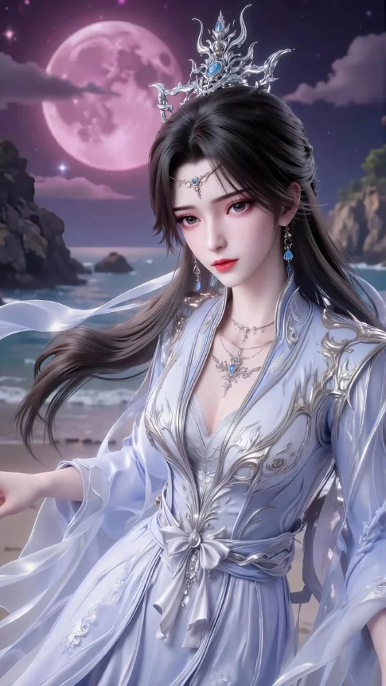 Cô gái áo bạc dưới trăng hồng