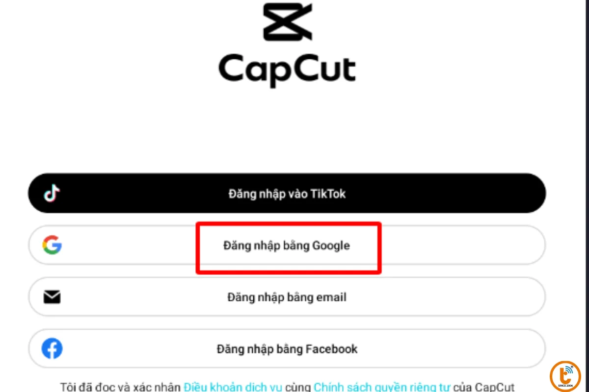 Đăng nhập Capcut