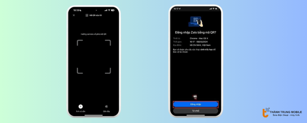 Đăng nhập Zalo bằng QR trên iPhone