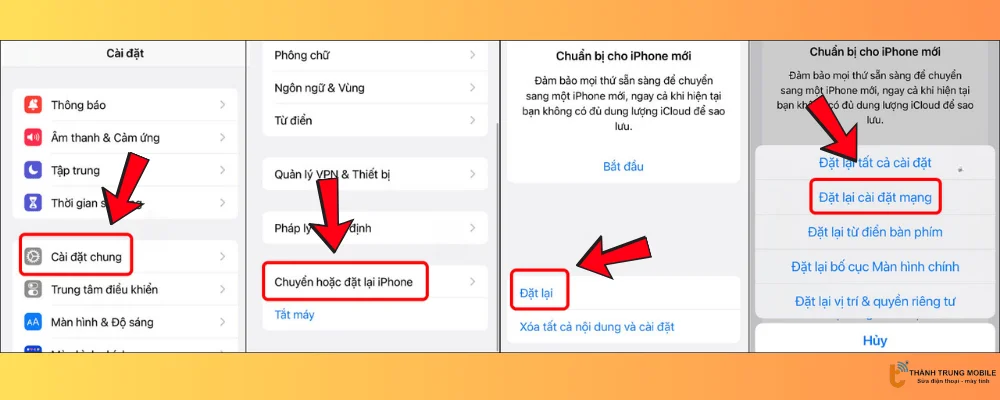  Đặt lại cài đặt mạng trên iPhone
