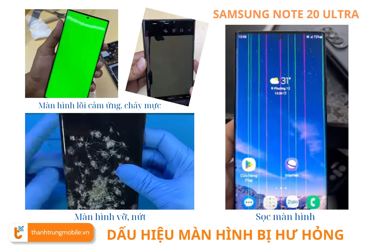 Dấu hiệu nhận biết cần thay màn hình Samsung Note 20 Ultra
