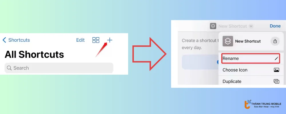 Đổi tên phím tắt