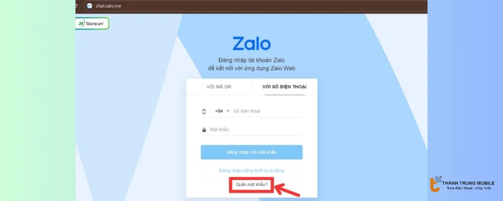Dùng tính năng “Quên mật khẩu” 