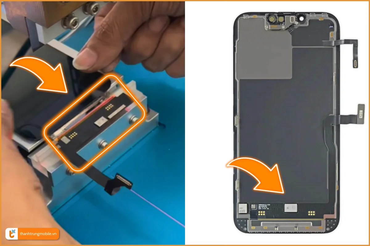 Ép cổ cáp màn hình là thay mới phần cổ cáp màn hình bị lỗi