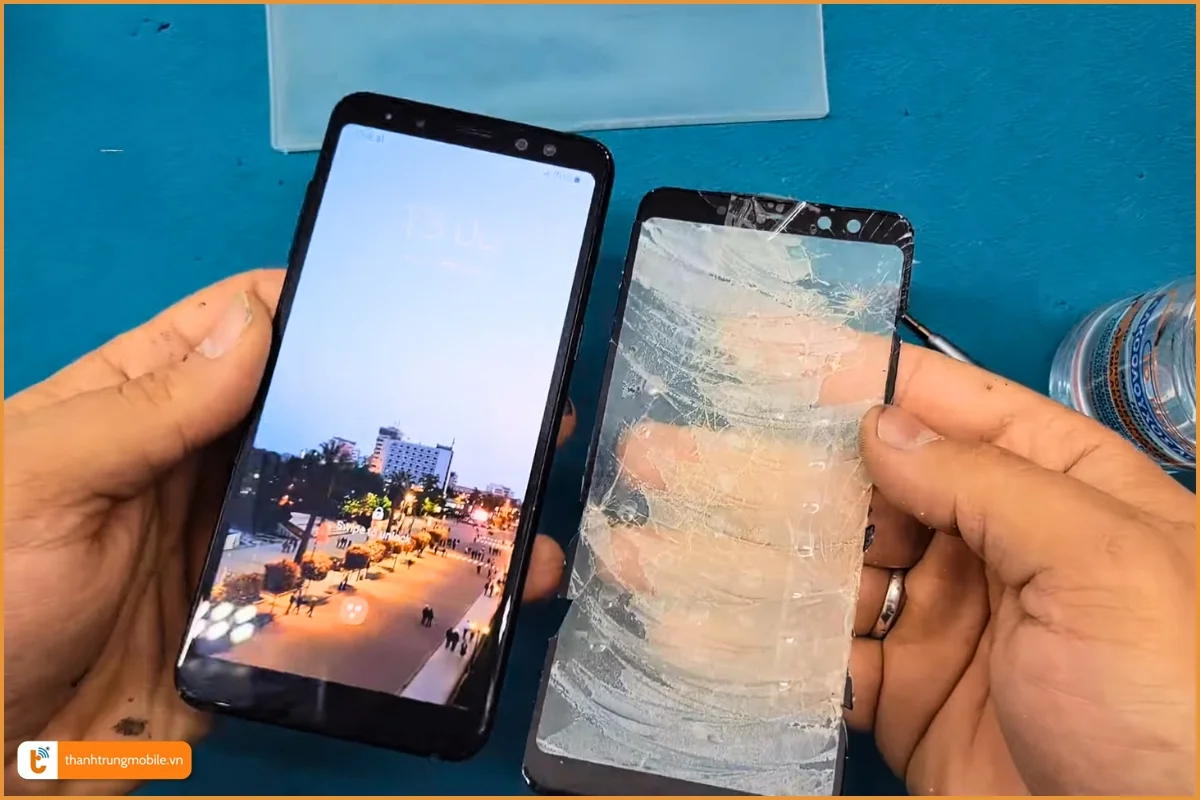 Ép kính Galaxy A8 zin đẹp - Thành Trung Mobile