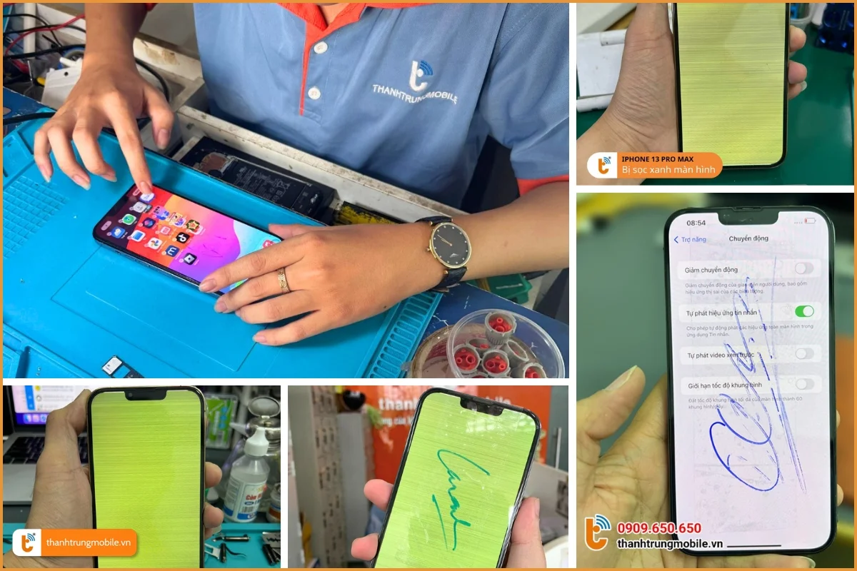 Fix lỗi iPhone 13 Pro Max xanh màn hình tại Thành Trung Mobile
