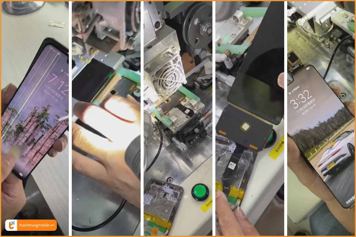 Fix sọc màn hình điện thoại bằng máy bắn Lazer cổ cáp màn hình