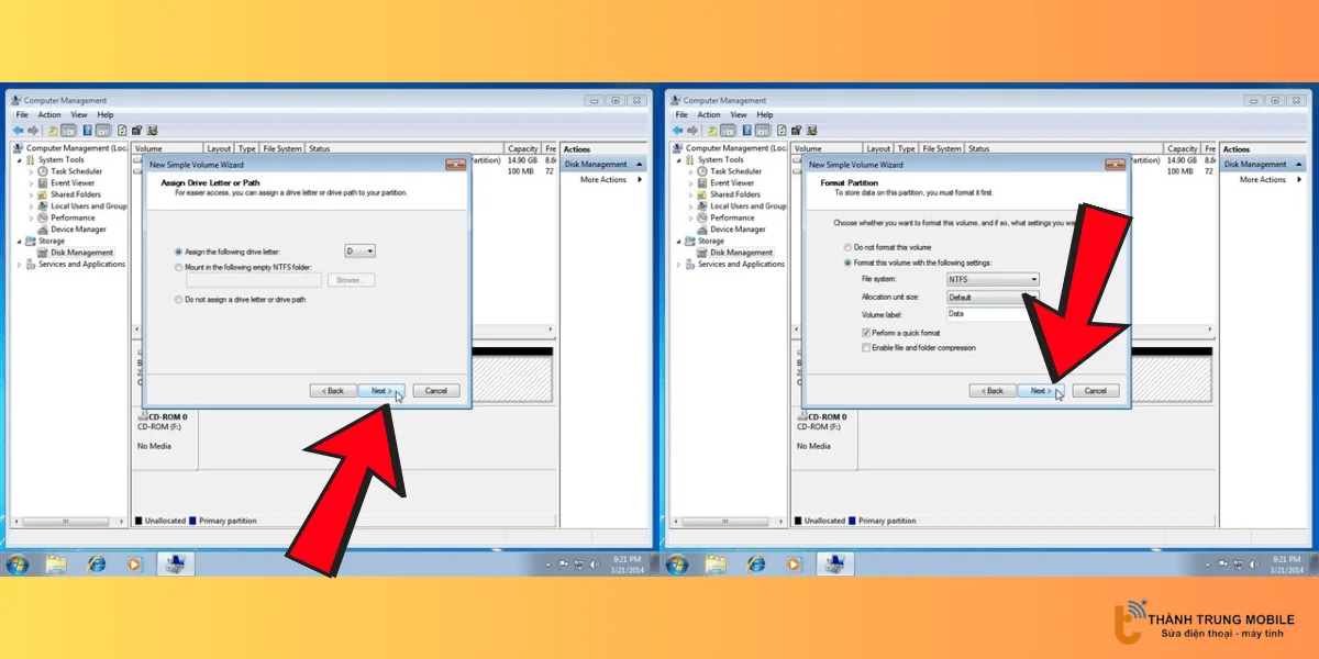 Gán ký tự ổ đĩa và định dạng lại ổ đĩa