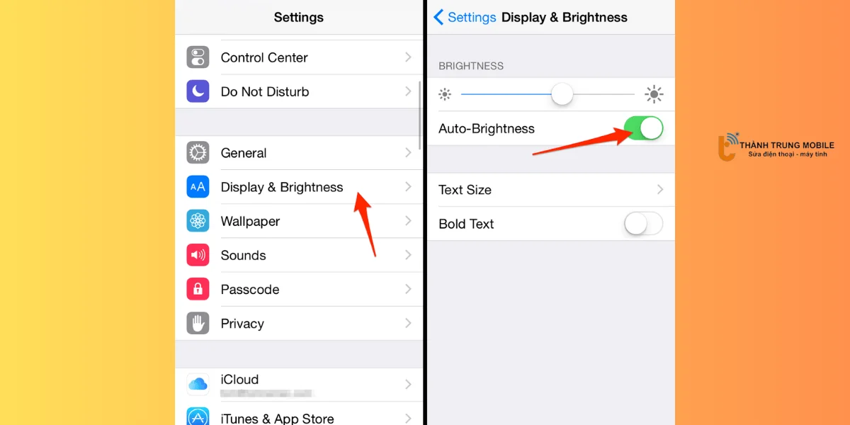 Giảm độ sáng màn hình iPhone