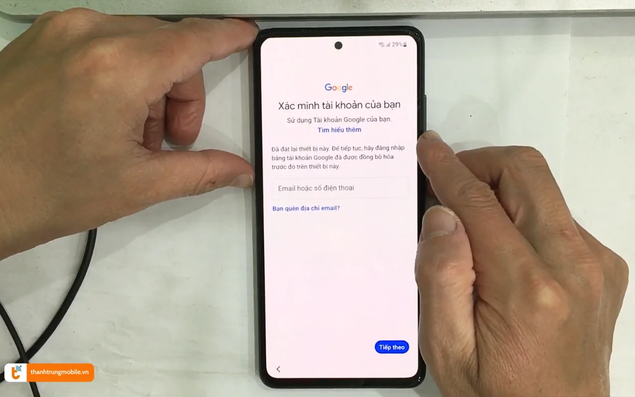 Gỡ bỏ xác minh tài khoản Google Samsung A52