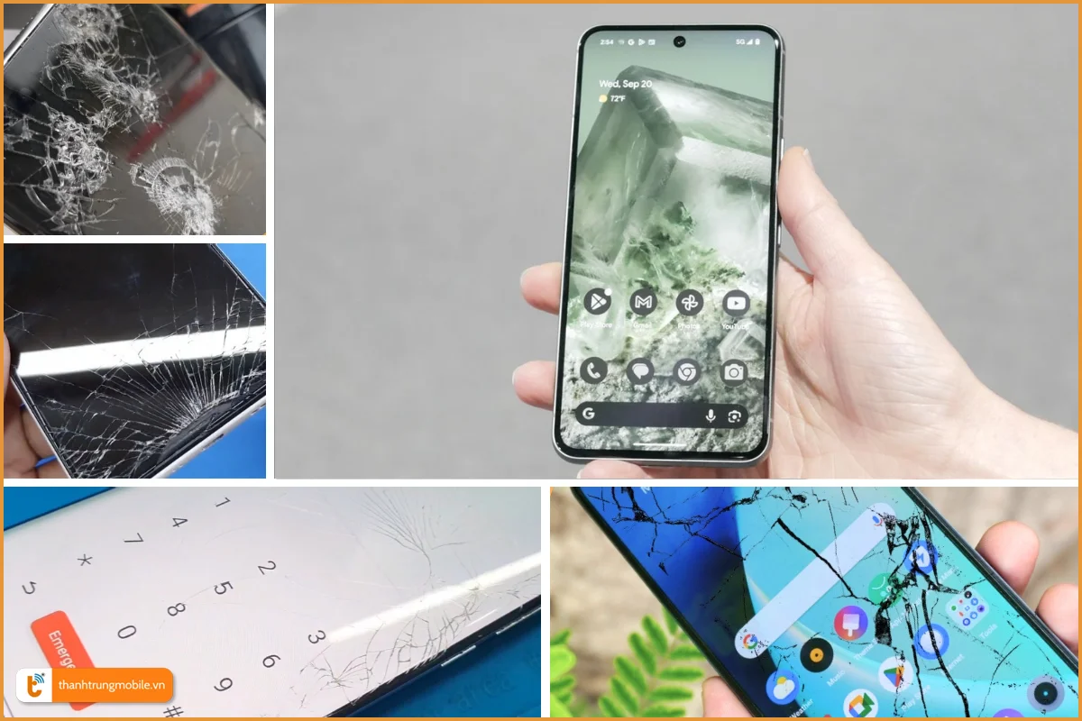 Google Pixel 8 và các dấu hiệu bể vỡ mặt kính thường gặp