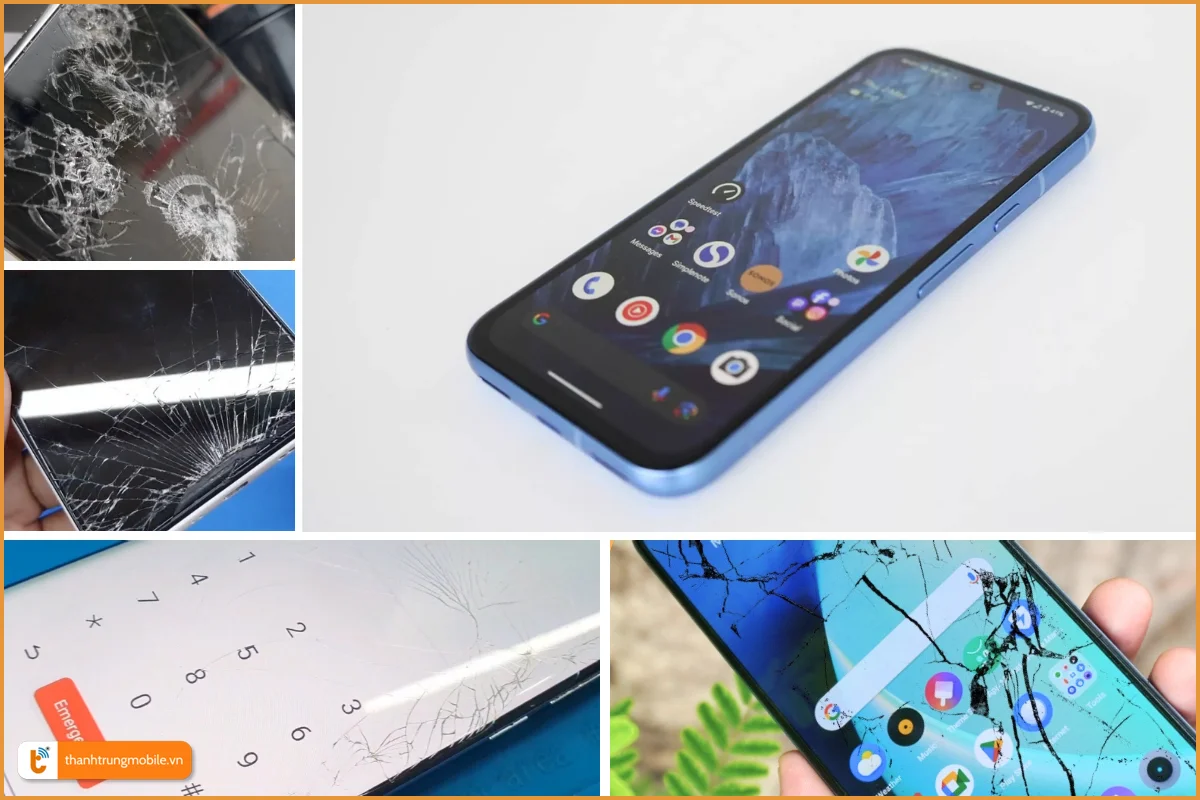 Google Pixel 8A và các dấu hiệu bể vỡ mặt kính thường gặp