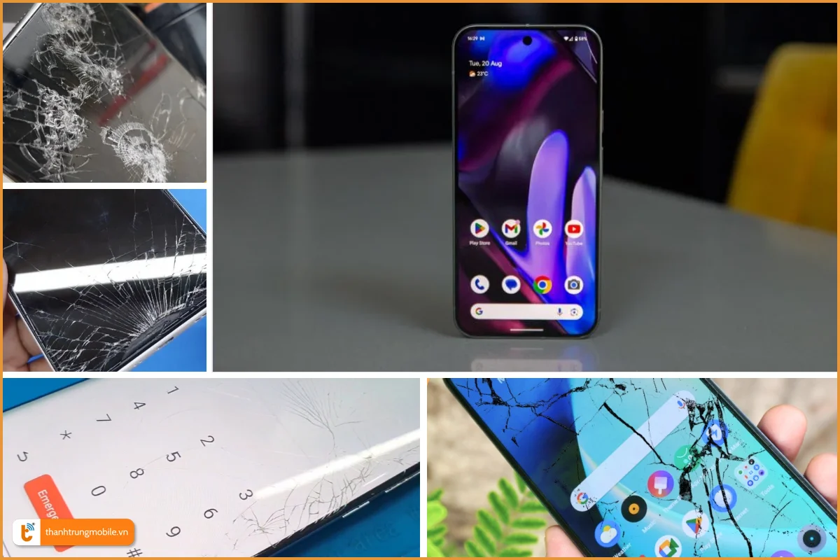 Google Pixel 9 Pro và các dấu hiệu bể vỡ mặt kính thường gặp