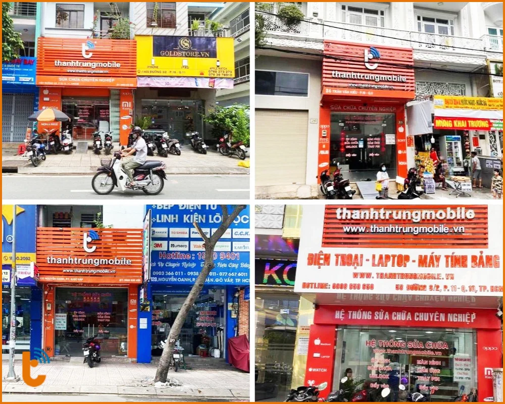 Hệ thống cửa hàng sửa chữa điện thoại Thành Trung Mobile tại HCM