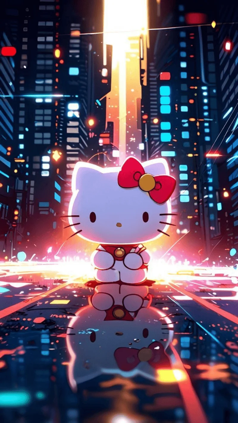 Hình nền Hello Kitty lung linh trong đêm 4