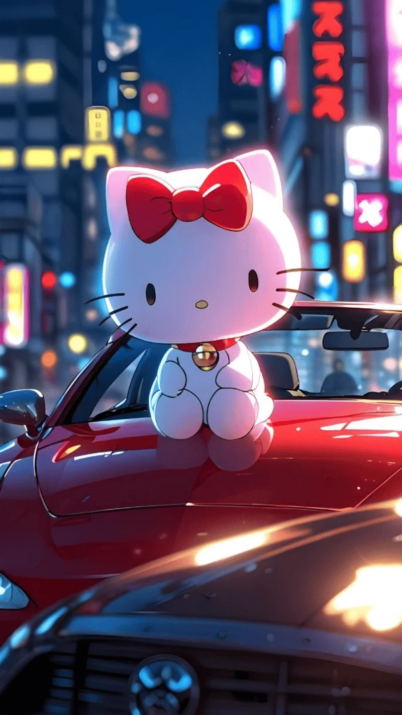 Hình nền Hello Kitty lung linh trong đêm 5