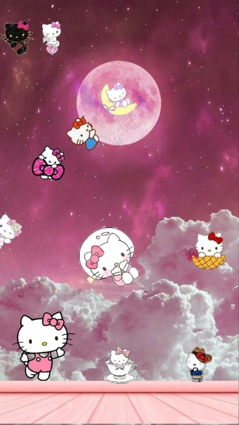 Hình nền Hello Kitty lung linh trong đêm 20