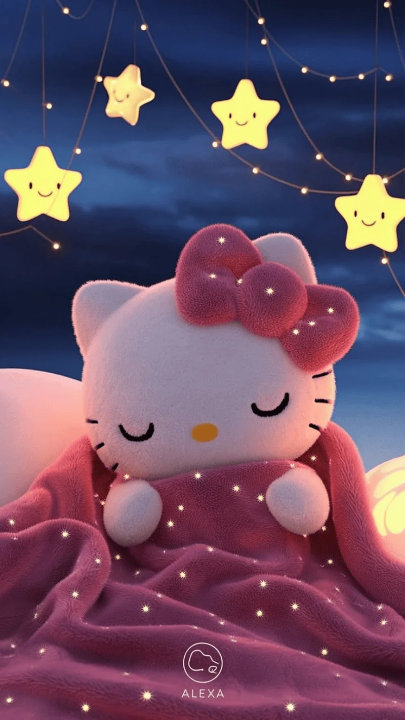 Hình nền Hello Kitty lung linh trong đêm 9