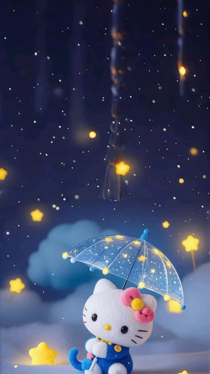 Hình nền Hello Kitty lung linh trong đêm 12