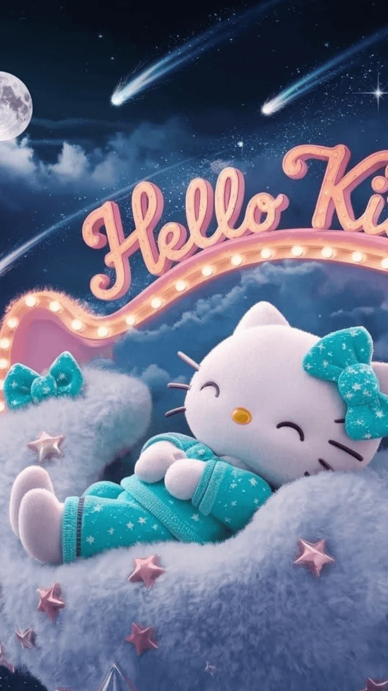 Hình nền Hello Kitty lung linh trong đêm 15