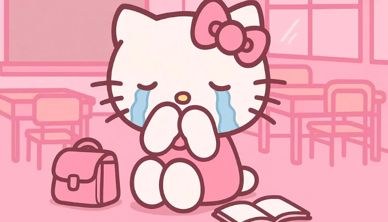 Hình nền Hello Kitty khóc nhè 2