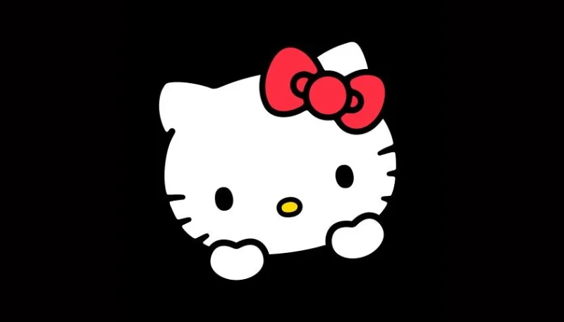 Hình nền Hello Kitty màu hồng nền đen 6