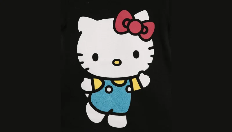 Hình nền Hello Kitty màu hồng nền đen 7