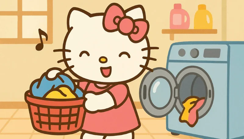 Hình nền Hello Kitty dọn nhà 3