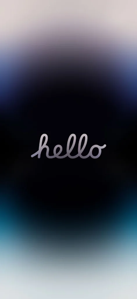 Hình nền iPhone mặc định đơn giản chữ Hello