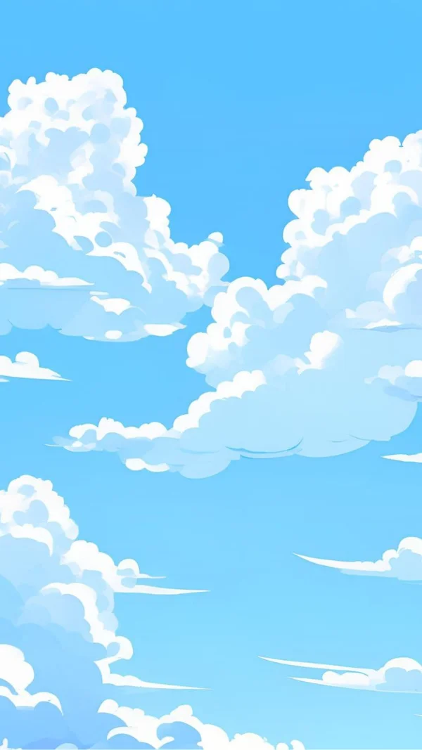 Hình nền màu xanh Anime cho điện thoại 3