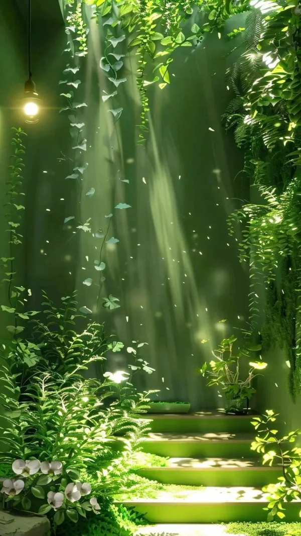 Hình nền màu xanh lá cây tươi mát cho điện thoại 1