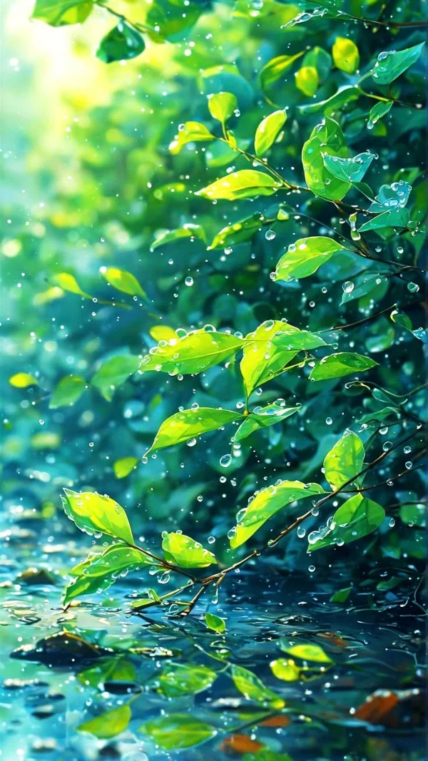 Hình nền màu xanh lá cây tươi mát cho điện thoại 13