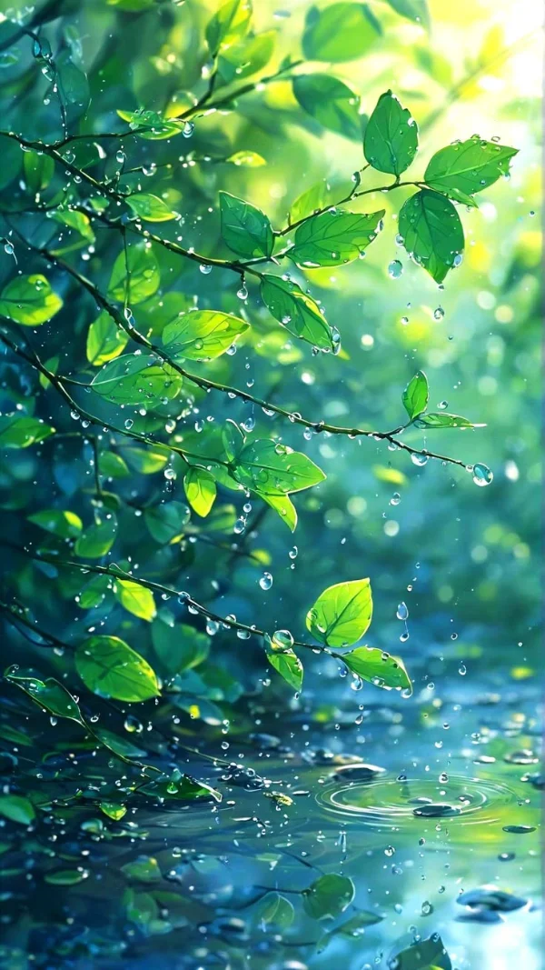 Hình nền màu xanh lá cây tươi mát cho điện thoại 14