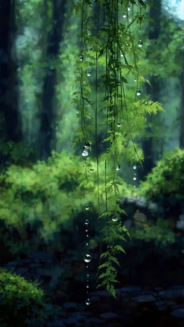 Hình nền màu xanh lá cây tươi mát cho điện thoại 6