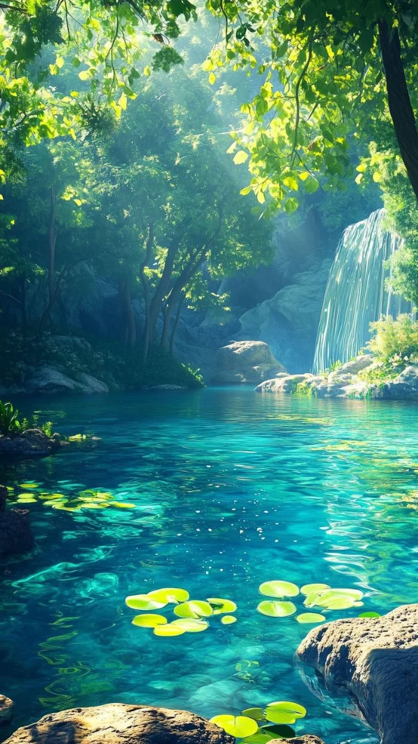 Hình nền màu xanh lá cây tươi mát cho điện thoại 8