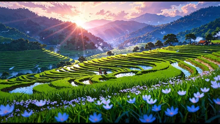 Hình nền máy tính Full HD, 4K tông xanh chủ đạo 8