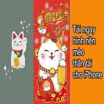 Tải ngay hình nền mèo thần tài cho iPhone giúp hút tài lộc