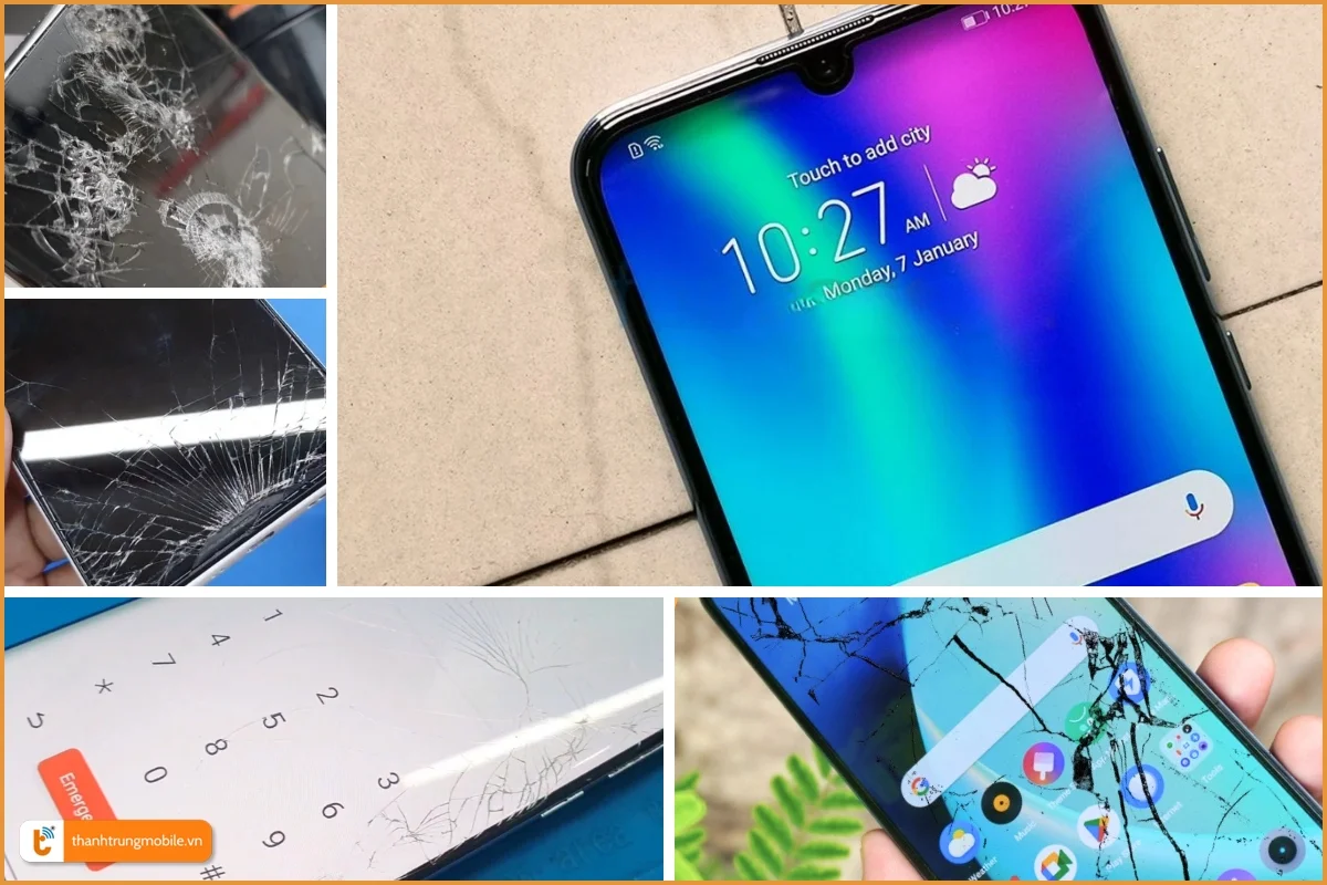 Huawei Honor 10 Lite lỗi bể vỡ mặt kính thường gặp
