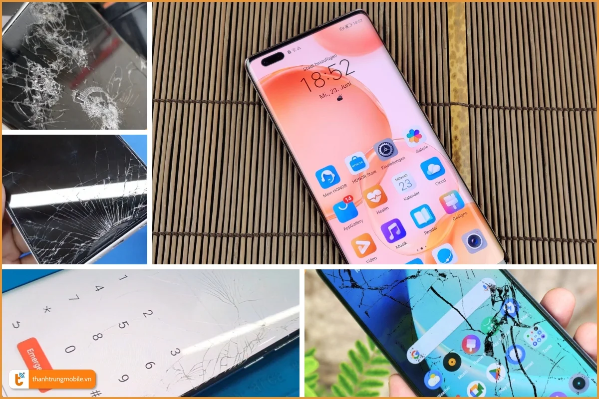 Huawei Honor 50 Pro lỗi bể vỡ mặt kính thường gặp