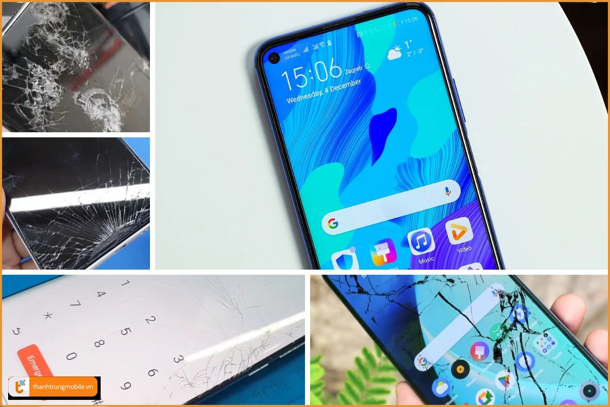 Huawei Nova 5T lỗi bể vỡ mặt kính thường gặp