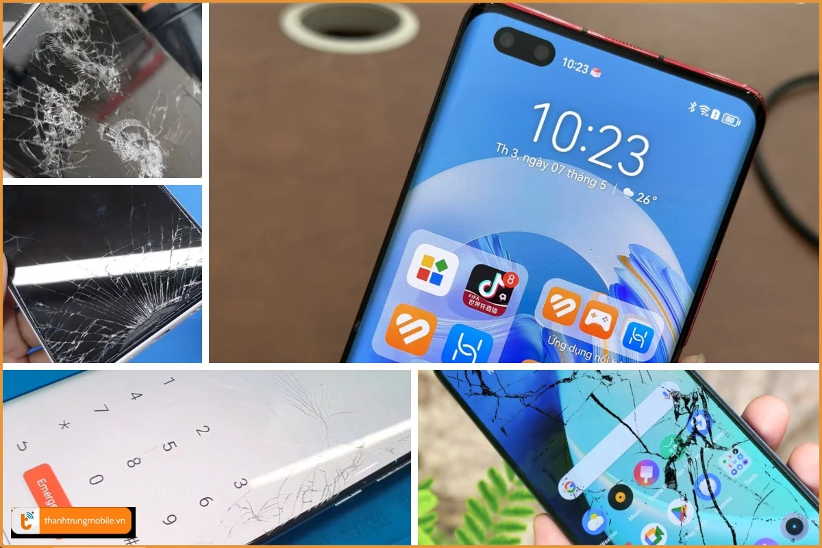 Huawei Nova 7 Pro lỗi bể vỡ mặt kính thường gặp