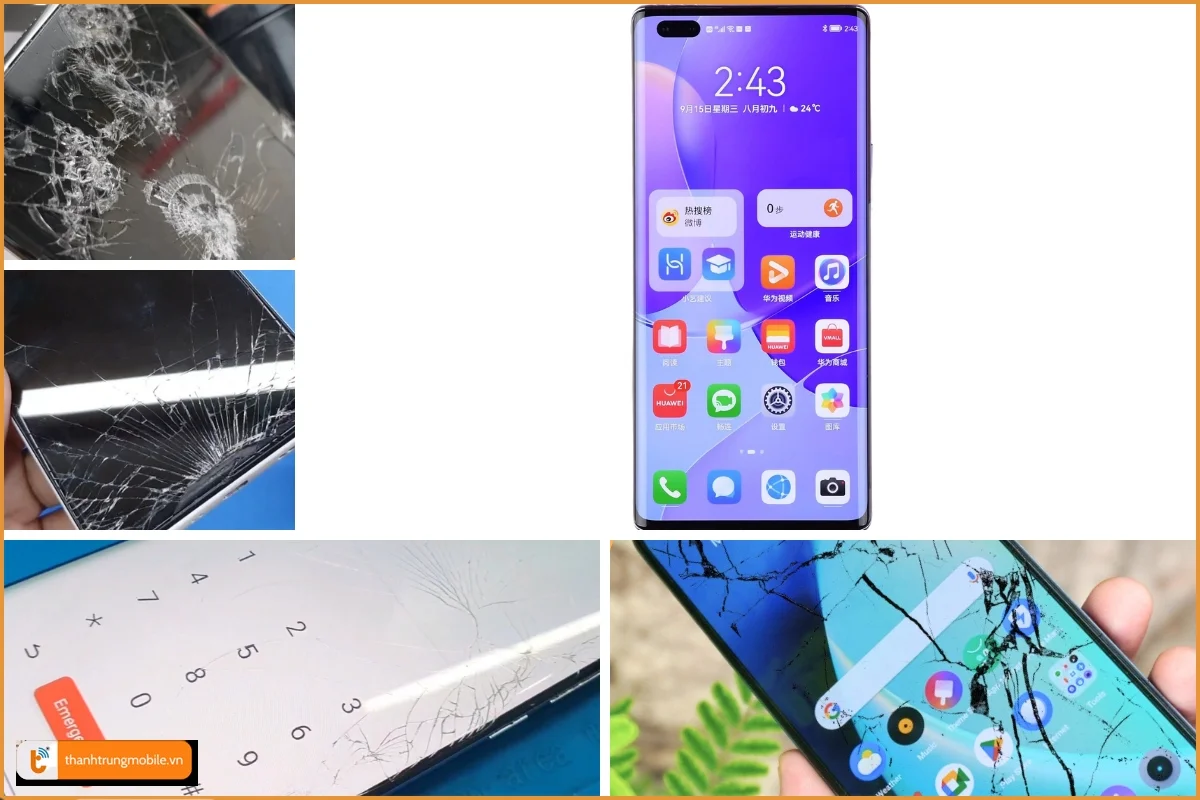 Huawei Nova 9 Pro lỗi bể vỡ mặt kính thường gặp
