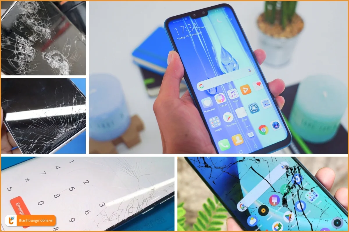 Huawei Y9 2019 lỗi bể vỡ mặt kính thường gặp