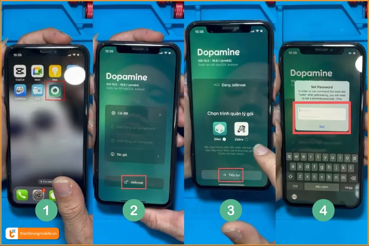 Jailbreak iOS15 bằng Dopamine