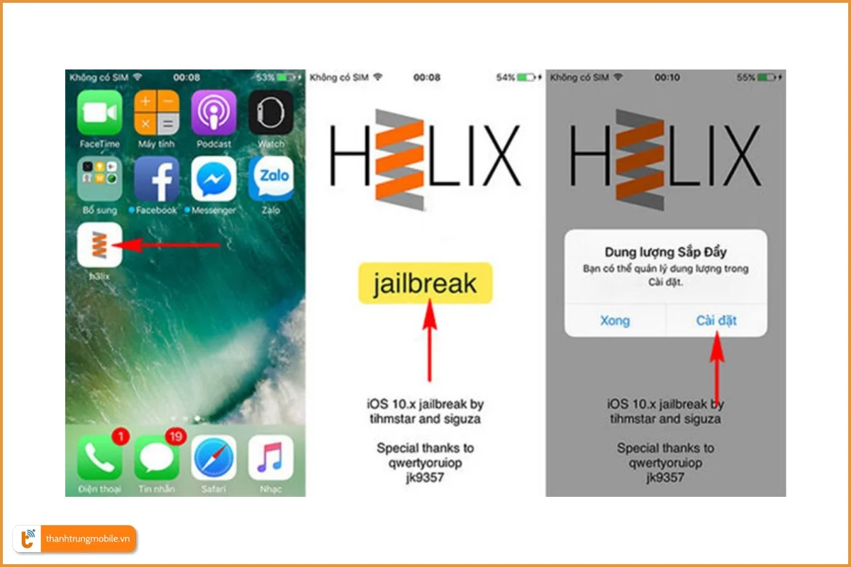 Khởi chạy H3lix _ Jailbreak _ Cài đặt