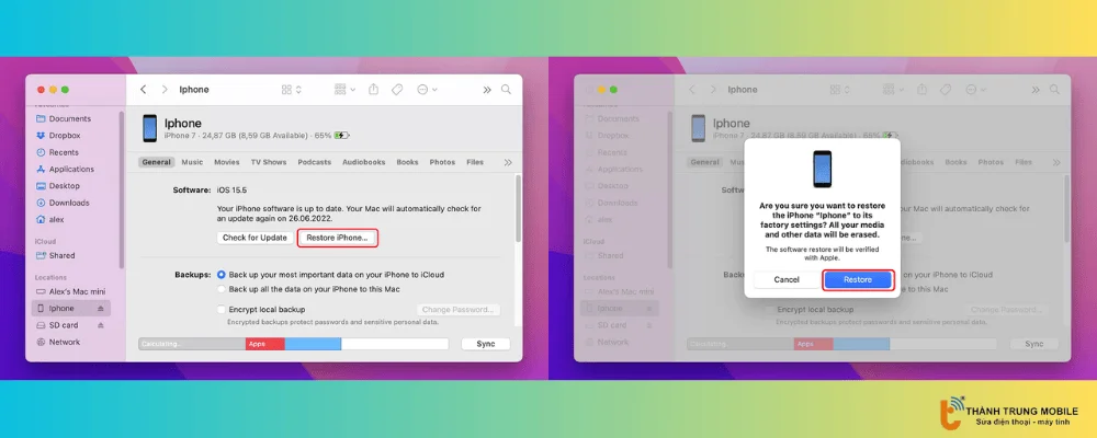 Khôi phục ảnh đã xóa bằng Finder